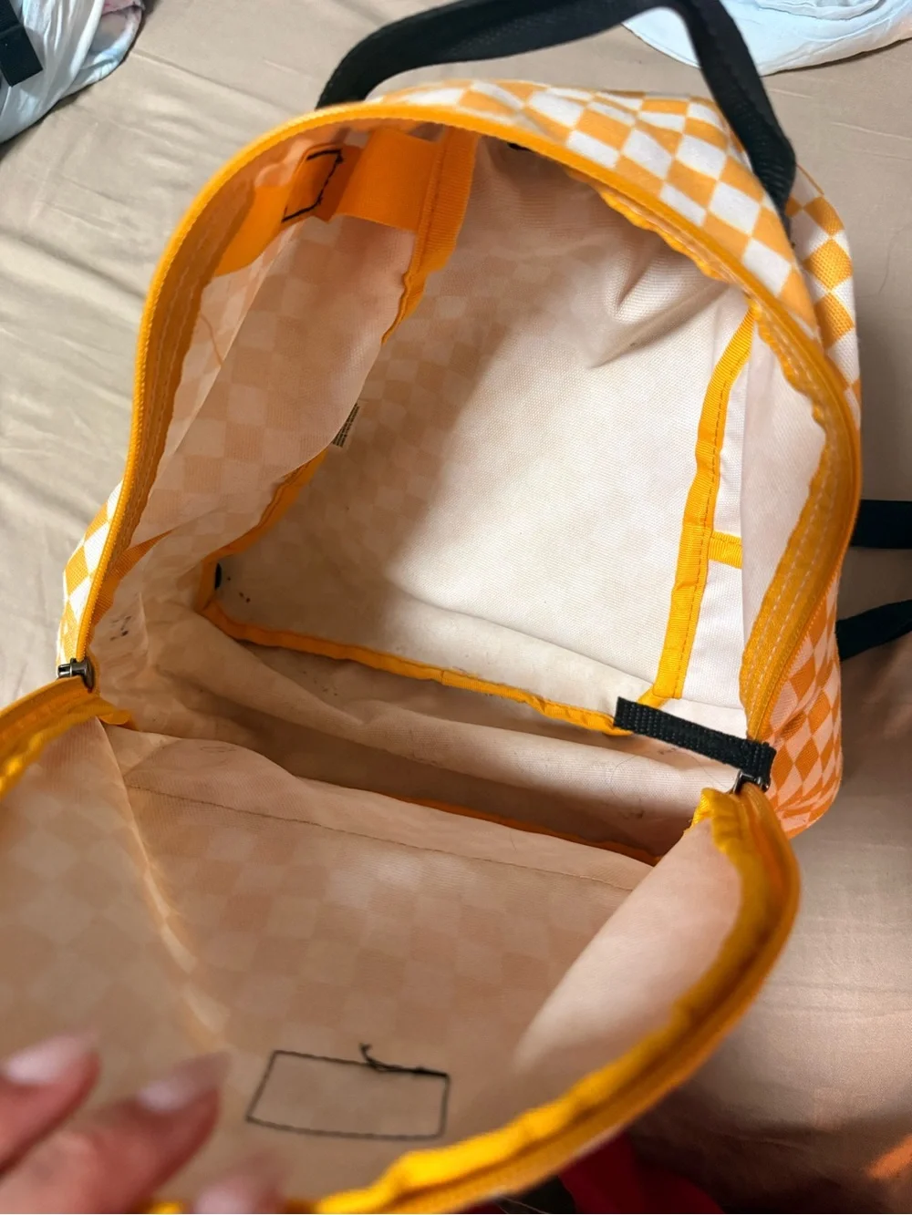 Vans Yellow and White Checkerboard Backpack